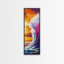 Abstract Ocean, Colorful Wave Wall Art, Coastal Home Decor, Beach Vibes, Nautical Living Room Canvas Print, Modern Aesthetica