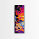 Tropical Paradise, Palm Trees, Sunset Beach Art, Coastal Home Decor, Vibrant Wall Art, Boho Beach House, Canvas Print, Living Room Art
