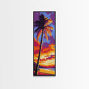 Tropical Palm Sunset, Canvas Print, Vibrant Beach Art, Island Escape Wall Decor, Summer Home Aesthetic, Coastal Living Room Art