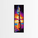 Fiery Bottle Artwork, Framed Canvas Print, Surreal Fantasy Art, Sunset Painting, Mystical Wall Decor, Home Aesthetic, Unique Gift