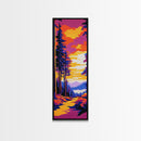 Sunset Path, Vibrant Landscape, Autumn Woods, Nature Print, Framed Canvas Print, Modern Wall Art, Rustic Decor, Bedroom Wall Art