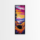 Palm Tree, Sunset Glow, Tropical Vibes, Summer Art, Canvas Print, Beach House Decor, Living Room Wall Art, Vibrant Colorful Art