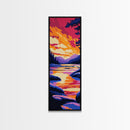 Lake, Sunset, Mountains, Framed Canvas Print, Cabin Wall Art, Nature Home Decor, Serene Landscape Art, Rustic Living Room Print