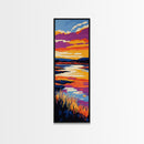 River Sunset, Nature, Canvas Print, Rustic Wall Art, Lodge Home Decor, Tranquil Water Scene, Cabin Artwork, Vibrant Nature Print