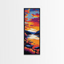 Sunset Reflection, Mountains, Framed Canvas Print, Tranquil Nature Art, Relaxing Home Decor, Lake Scene Wall Art, Cabin Aesthetic Print