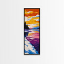 Frozen Lake, Winter Twilight, Snowy Sunset, Framed Canvas Print, Christmas Wall Art, Cozy Cabin Decor, Seasonal Home Style, Nature Scene