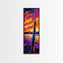 Wild West Rifle, Vibrant Gun Wall Art, Cowboy Western Decor, Sunset Painting, Rustic Home Art, Framed Canvas Print