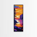 Sunset Lake View, Tranquil Nature Art, Colorful Landscape Print, Cabin Wall Art, Living Room Decor, Framed Canvas Print