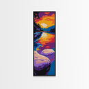 Tranquil Lake, Sunset Serenity, Vibrant Art, Framed Canvas Print, Home Office Wall Art, Boho Art, Autumn Decor, Gift Idea