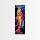 Golden Fish, Fishing, Bold, Vibrant, Canvas Print, Fisherman Wall Art, Outdoor Enthusiast Decor, Man Cave Artwork, Unique Nature Art