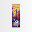 Forest Reflection, Tranquil Nature Art, Framed Canvas Print, Lakeside Sunset, Serene Wall Decor, Meditation Room Art