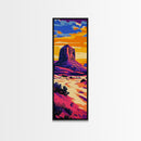 Desert Rock, Southwest Art, Sunset Landscape, Canvas Print, Boho Wall Art, Living Room Decor, Warm Color Art, Western Style