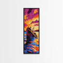 Sunset Shipwreck, Nautical Art, Vibrant Ocean Scene, Framed Canvas Print, Coastal Decor, Beach House Wall Art, Living Room Art