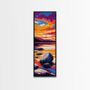 Rocky Lake, Autumn Sunset, Peaceful Nature Scene, Canvas Print, Rustic Cabin Decor, Wilderness Wall Art, Cozy Home Accent
