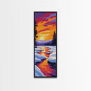 Sunset River, Nature Wall Art, Framed Canvas Print, Rustic Decor, Fall Art, Landscape Painting, Living Room Art, Cabin Aesthetic
