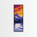 Snowy Mountain, Winter Landscape, Framed Canvas Print, Cozy Wall Art, Christmas Decor, Nature Art, Bedroom Wall Art, Cabin Decor