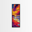 Sunset Glow, Vibrant Sky, Nature Art, Framed Canvas Print, Modern Wall Art, Boho Decor, Landscape Painting, Living Room Wall Art