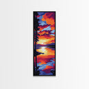 Tranquil Lake, Sunset Reflection, Nature Scene, Canvas Print, Cabin Decor, Serene Wall Art, Boho Home Aesthetic, Cozy Living Space