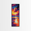 Lakeside Serenity, Twilight Colors, Scenic Beauty, Framed Canvas Print, Nature Inspired Wall Art, Bedroom Aesthetic, Rustic Decor