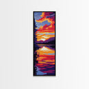 Vibrant Sunset, Water Reflections, Dreamy Landscape, Framed Canvas Print, Nature Painting, Relaxing Art, Living Room Wall Decor
