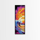 Crashing Wave, Ocean Wall Art, Surf Aesthetic Print, Tropical Beach Decor, Vibrant Seascape Painting, Coastal Vibes, Framed Canvas Print
