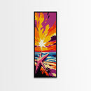 Beach Starfish, Ocean Wall Art, Coastal Decor, Framed Canvas Print, Vibrant Sunset, Nautical Art, Seaside Home, Relaxing Decor