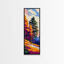 Autumn Trees, Fall Forest Art, Seasonal Nature Painting, Warm Wall Decor, Cozy Home Art, Thanksgiving Wall Art, Framed Canvas Print