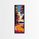 Woodland Path, Scenic Forest Trail, Vibrant Nature Art, Cozy Autumn Decor, Rustic Home Wall Art, Tranquil Landscape, Framed Canvas Print