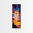 Radiant Cross, Christian Art, Spiritual Wall Art, Divine Light, Framed Canvas Print, Church Decor, Religious Home, Faithful Decor