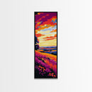 Rolling Hills Sunset, Vibrant Nature Art, Bohemian Wall Decor, Canvas Print, Autumn Country Landscape, Warm Aesthetic, Rustic Home