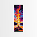 Bonfire Glow, Vibrant Flames, Framed Canvas Print, Cozy Fall Decor, Cabin Wall Art, Rustic Camping Aesthetic, Nature Lover Gift
