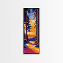 Redwood Path, Autumn Wall Art, Nature Landscape, Cabin Decor, Warm Sunset, Scenic Painting, Living Room, Canvas Print, Rustic Style