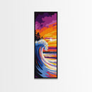Ocean Wave, Surf Art, Sunset Beach, Coastal Home, Large Wall Art, Vibrant Colors, Modern Art, Beach House, Living Room, Canvas Print