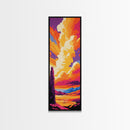 Desert Sunset, Canyon View, Dramatic Clouds, Warm Colors, Western Art, Rustic Home, Nature Lover, Living Room, Framed Canvas Print