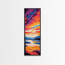 Lakeside Sunset, Bold Landscape Art, Vibrant Nature Print, Tranquil Cabin Wall Decor, Serene Home Aesthetic, Canvas Print