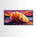 Seashell Sunset, Coastal Wall Art, Beach Decor, Ocean Glow Art, Colorful Nautical Scene, Canvas Print, Living Room Art, Bedroom Accent