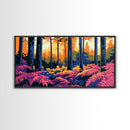 Forest Ferns, Sunlight Through Trees, Canvas Print, Woodland Wall Art, Nature Home Decor, Living Room Art, Fall Aesthetic Decor