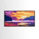 Mountain Lake, Canvas Print, Scenic Landscape Art, Serene Wilderness Wall Decor, Travel Painting, Nature Home Decor, Living Room Art
