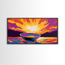 Sunrise Bowl, Abstract Landscape, Mystical Sky, Vibrant Sunset, Surreal Artwork, Canvas Print, Boho Wall Art, Kitchen Decor, Gift