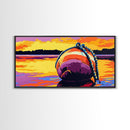 Floating Buoy, Coastal Sunset, Nautical Wall Art, Ocean Inspired Decor, Framed Canvas Print, Beach House Artwork, Seaside Theme