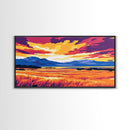 Golden Fields, Sunset Landscape, Vibrant Wall Art, Canvas Print, Modern Farmhouse Decor, Rustic Country Art, Dining Room Wall Art