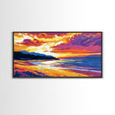 Coastal Sunset, Beach Painting, Vibrant Seascape, Canvas Print, Tropical Wall Art, Living Room Decor, Sunset Ocean Art, Boho Wall Art