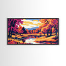 Autumn Forest, Fall Landscape, Nature Wall Art, Framed Canvas Print, Cozy Home Decor, Living Room Artwork, Rustic Lodge Wall Art