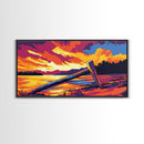 Wooden Fence, River Sunset, Tranquil Scene, Canvas Print, Rustic Cabin Wall Art, Serene Landscape, Country Home Decor, Boho Nature Art