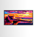 Wooden Pipe, Sunset Art, Colorful Painting, Canvas Print, Western Decor, Smokers Lounge, Rustic Wall Art, Unique Gift, Living Room