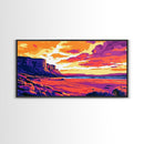 Desert Cliffs, Sunset Sky, Southwest Art, Grand Canyon Style, Warm Earthy Tones, Rustic Wall Decor, Entryway or Hallway, Canvas Print