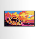 Coiled Rope, Sunset Sky, Nautical Wall Art, Canvas Print, Beach Decor, Vibrant Coastal Art, Boat Lover Gift, Seaside Theme