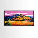 Golden Hills, Sunset Glow, Mountain Scene, Canvas Print, Rustic Home Decor, Nature Lover Gift, Cozy Cabin Art, Autumn Colors
