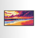 Sunset Beach, Ocean Waves, Seaside Decor, Coastal Art, Canvas Print, Living Room Wall Art, Vibrant Landscape, Modern Home Decor