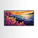 Sunset Reef, Ocean Reflection, Seaside Serenity, Coastal Art, Canvas Print, Dining Room Wall Art, Nautical Home Accent, Relaxing Vibes